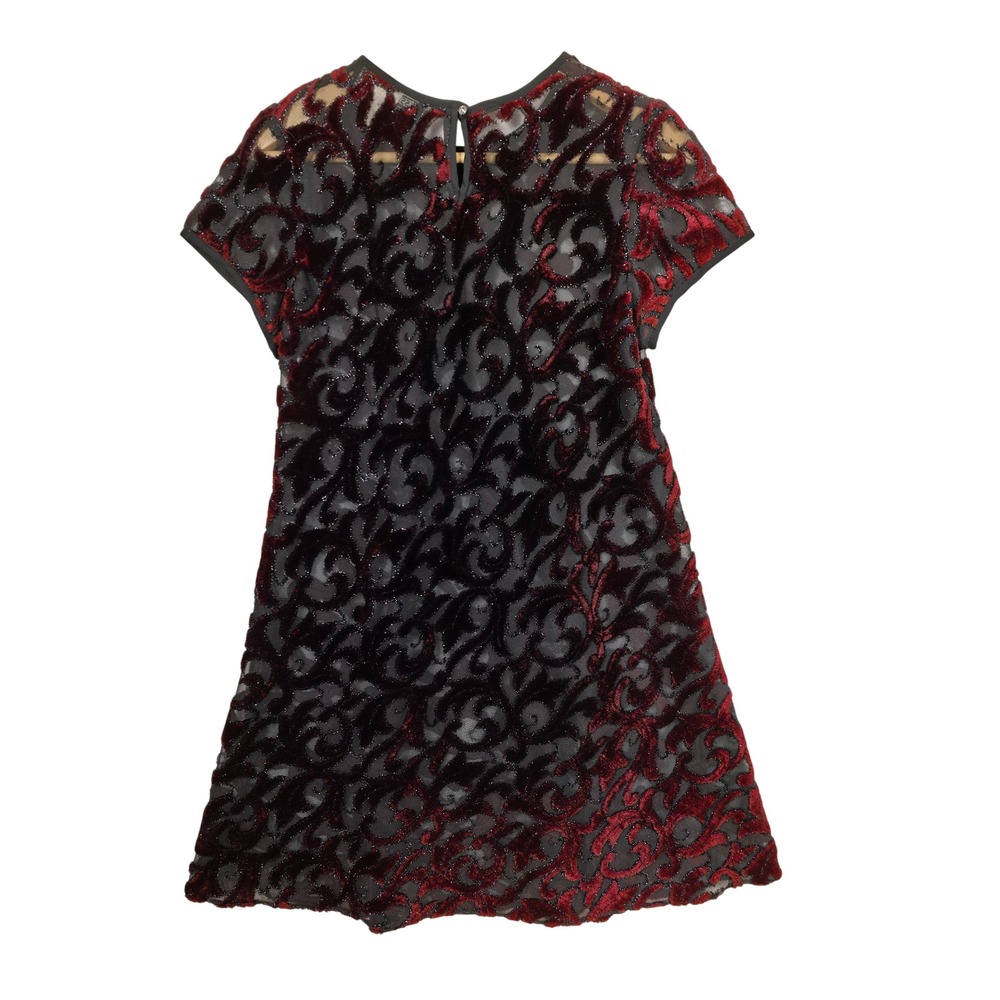 Jessica Howard Velvet Burnout Dress 6 Black Floral Elegant Whimsigoth Party - Picture 2 of 9